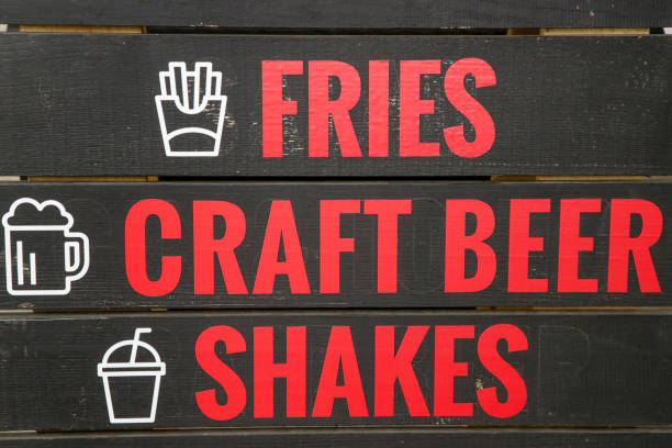 Red text on the blackboard - streetfood menu