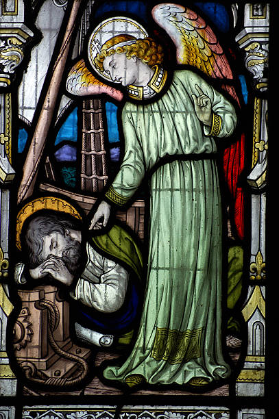 istock Angel and sleeping Fisherman stained glass 97049063