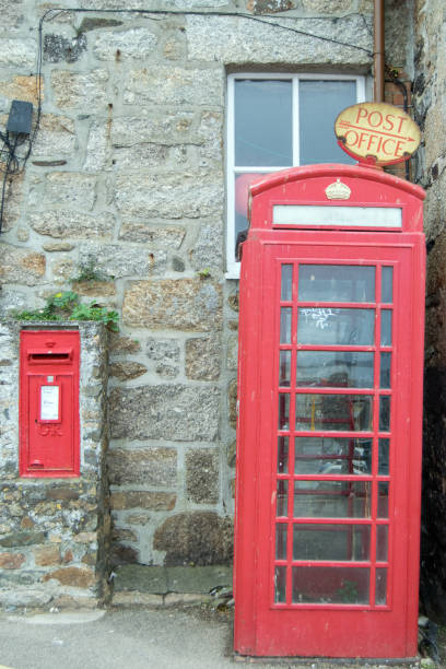 istock Red Phone Box, Post Office Sign and Red Post Box 970499034