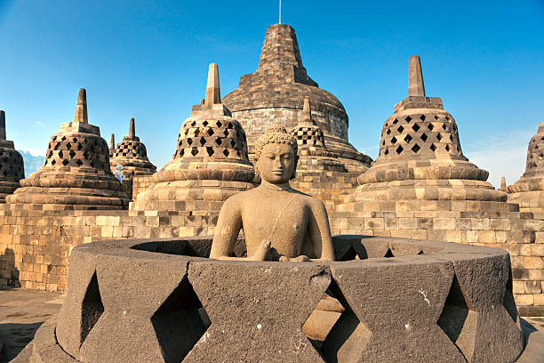istock Buddha at Borobudur Temple at sunrise, Indonesia 97050402