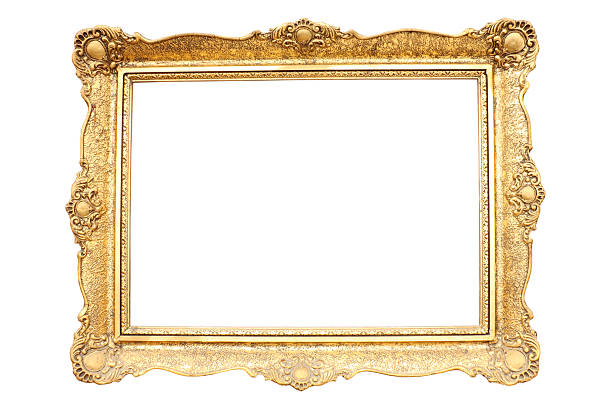 istock Gold plated wooden picture frame 97051020