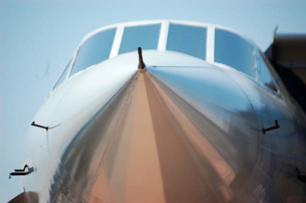 London, UK - October 4, 2002: British Airways Concorde seen from below.
