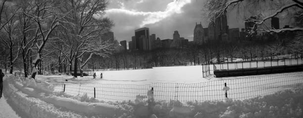 istock Panoramic View of Central Park blanketed in Snow post Blizzard 970521968