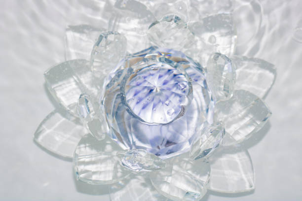 lotus-shaped crystal over water
