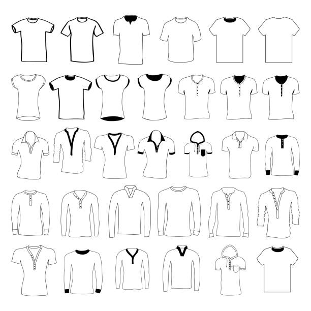 Set of men's and women's cardigans and wear. Hand drawing. Front. Different colors, vector illustration. vector cardigan clothing template fashion stock illustrations