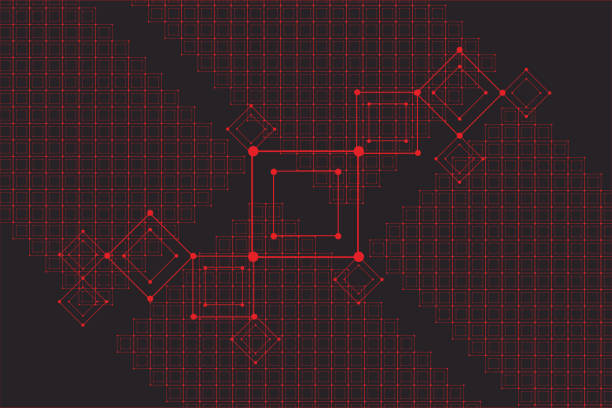 Grid for futuristic hud interface. Line technology vector pattern Computer Monitor, Single Line, Computer, Data, USA hud graphical user interface stock illustrations