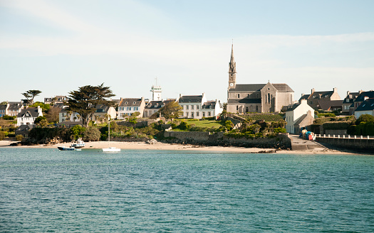Beach and village in Bretagne : Batz island