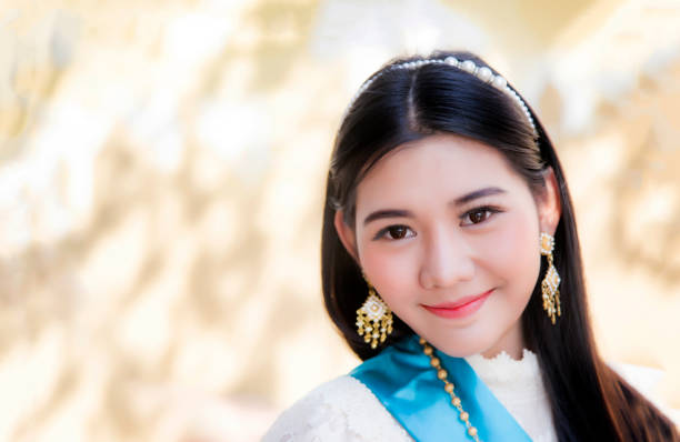 istock attractive Thai face with Thai tradition costume 970568320