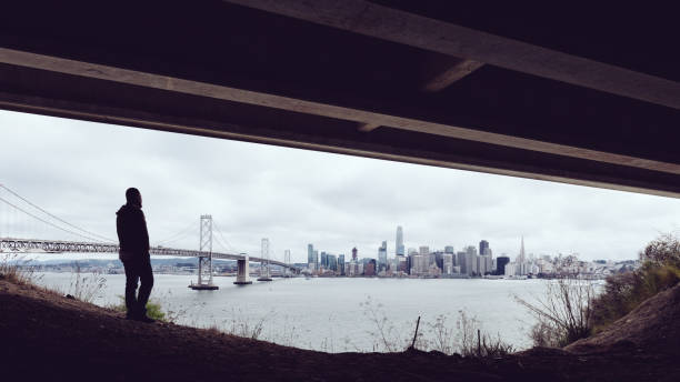 Solo traveler looking at San Francisco Skyline