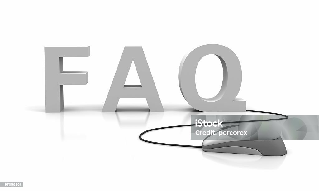 FAQs 3D Text with Computer Mouse FAQs 3D Text with Computer Mouse. Alphabet Stock Photo