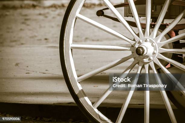 Wooden Wheel Stock Photo - Download Image Now - Carriage, Wheel, Horse