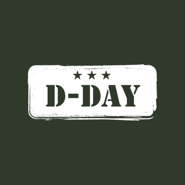 ilustraciones, imágenes clip art, dibujos animados e iconos de stock de d-day logo vector plantilla diseño - allied forces illustrations