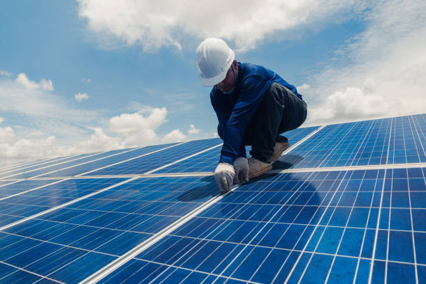 istock engineer team working on replacement solar panel in solar power plant;engineer and electrician team swapping and install solar panel ; electrician team checking hot spot on break panel 970596340