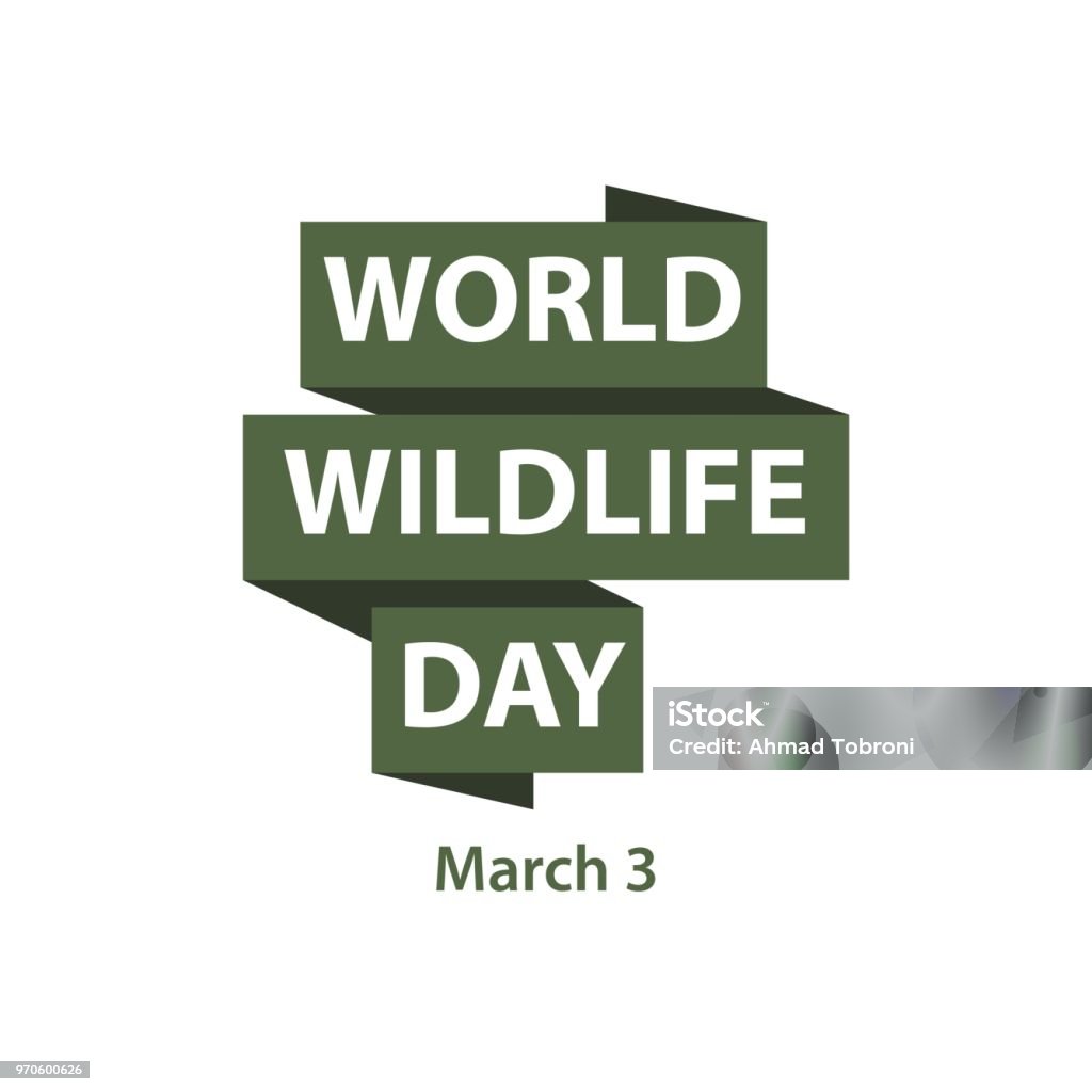 世界の野生動物の日ベクトル テンプレート デザイン - 昼間のロイヤリティフリーベクトルアート