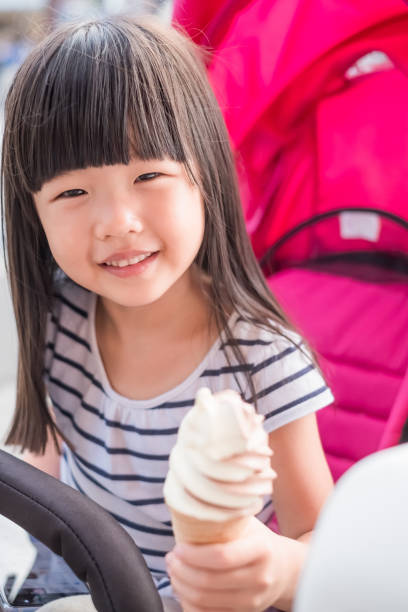 cute girl eat icecream