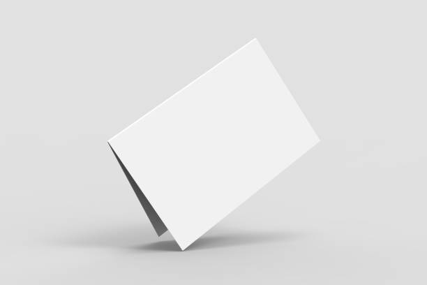 istock Half-fold horizontal brochure blank white template for mock up and presentation design. 3d illustration. 970620276