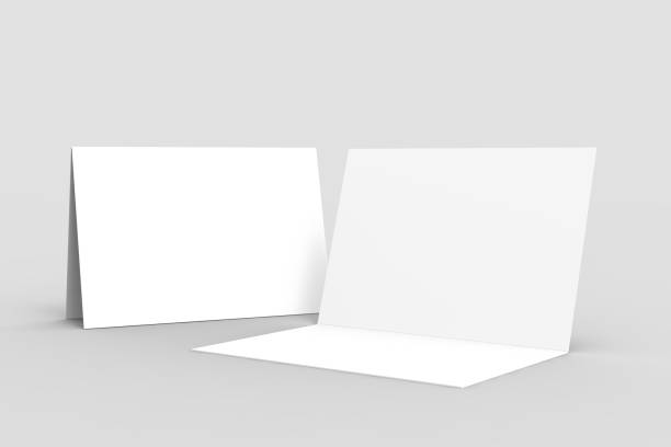 istock Half-fold horizontal brochure blank white template for mock up and presentation design. 3d illustration. 970620354