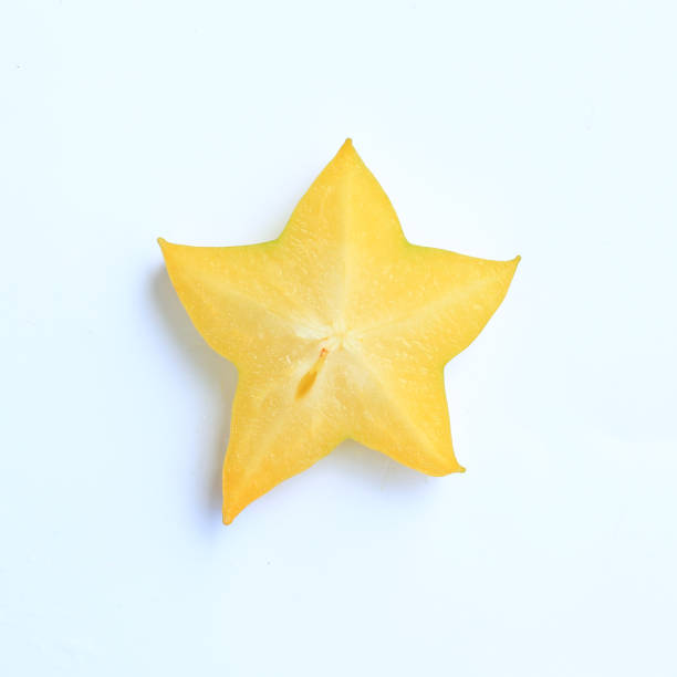 istock Close up Sliced ripe Star apple isolated on white background. 970676296