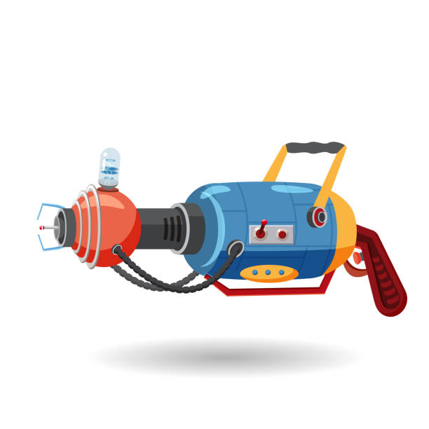 istock Cartoon retro space blaster, ray gun, laser weapon. Vector illustration. Cartoon style 970685768