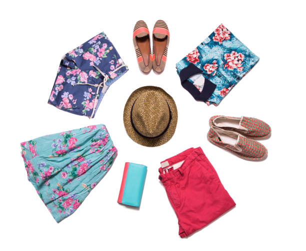 istock Collection of bright summer clothes. 970689558