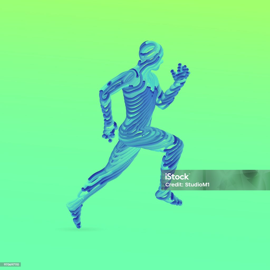 Người Chạy Bộ Biểu Tượng Cho Marathon Và Chạy Bộ Mô Hình 3d Của ...