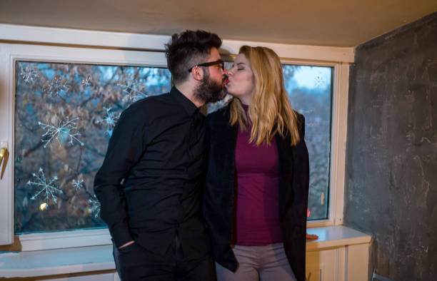 istock Happy couple hugging in cafe 970700172