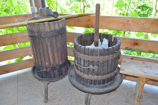 istock wooden barrels for wine 970715306