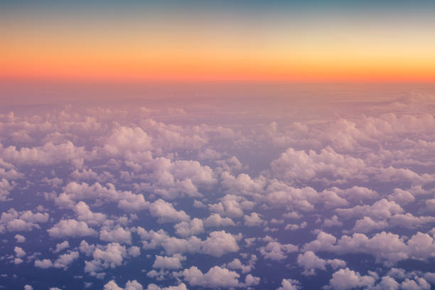 istock Flying above the clouds. Aerial view from the airplane 970730272