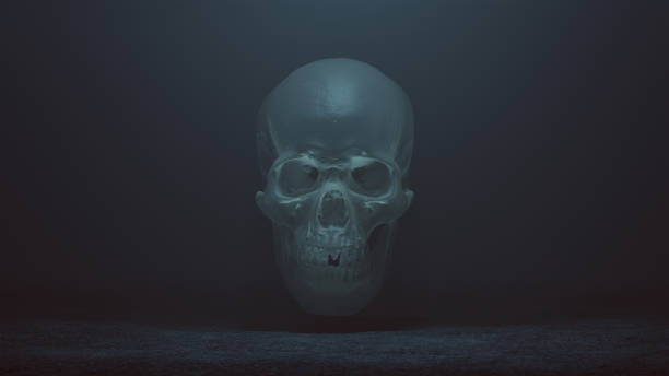 istock Floating Evil Crystal Skull Spirit in a foggy void 970740076