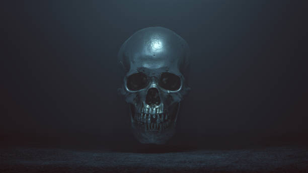 istock Floating Evil Silver Skull Spirit in a foggy void 970740368