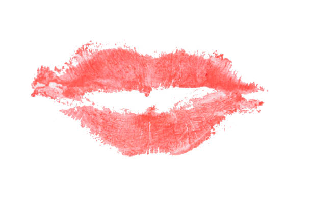 istock Romantic lipstick kiss isolated on white background. 970744160