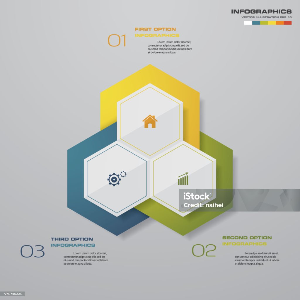 Three Step Graph 3 Steps Chart Infographics Elementsvector Illustration Stock ...
