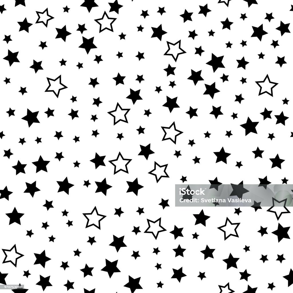 Star Seamless Pattern Black Stars On White Retro Background Chaotic  Elements Abstract Geometric Shape Texture Seamless Pattern For Web Print  Wallpaper Wrapping Fashion Fabric Textile Design Background For Invitation  Card Holiday Decor