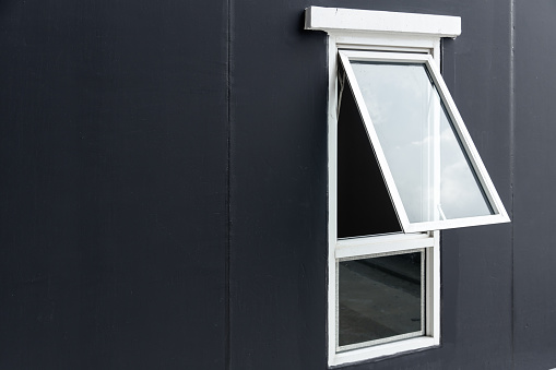 Marco toldo ventana marco de aluminio de PVC con espacio para texto photo