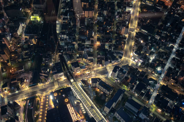 istock High Angle View Of City Lit Up At Night 970770680