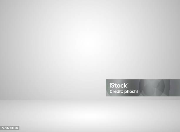 Studio Room Interior White Color Background With Lighting Effect Stock Illustration - Download Image Now