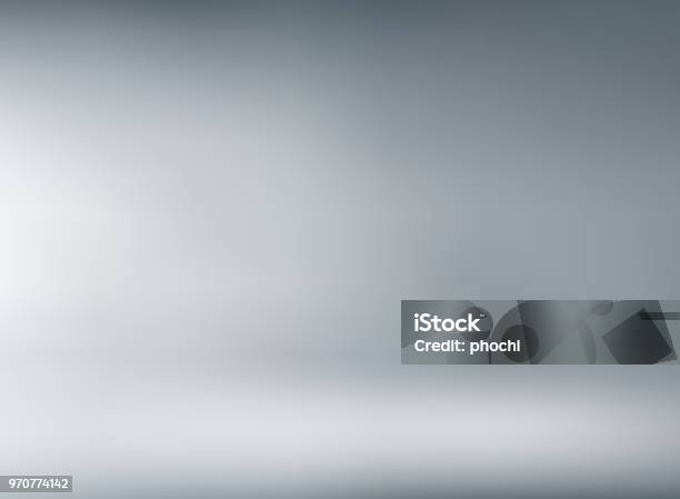 Studio Room Gray Background With Soft Lighting Stock Illustration - Download Image Now - Backgrounds, Gray Color, Color Gradient
