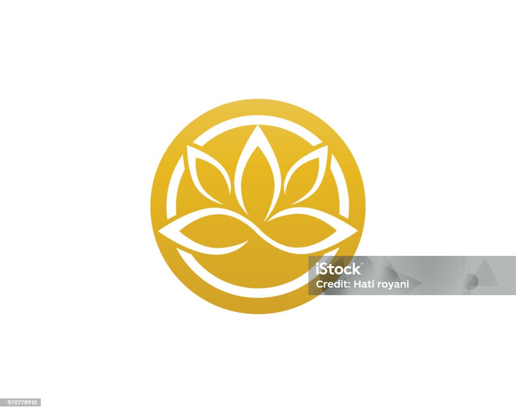 Lotus Flower Sign for Wellness, Spa and Yoga. Vector Illustration Lotus Water Lily stock vector