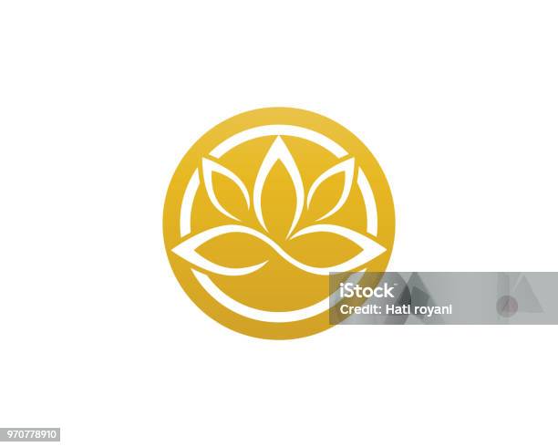 Lotus Flower Sign For Wellness Spa And Yoga Vector Illustration Stock Illustration - Download Image Now