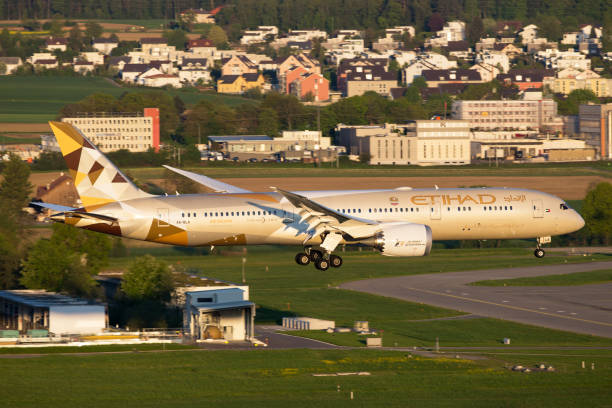 에티하드 항공 (etihad airways) - boeing 787 air vehicle travel business travel 뉴스 사진 이미지