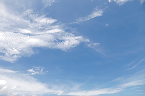 White clouds in a blue sky