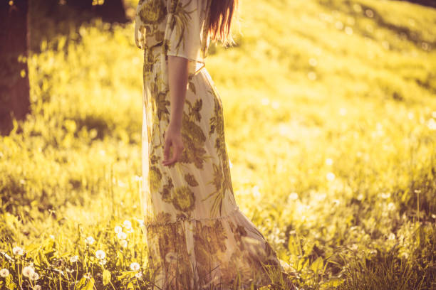 Beautiful woman at nature.