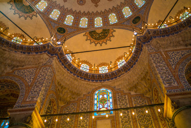 istock sultan ahmed mosque walls, mosque interior design and stained glass 970798676