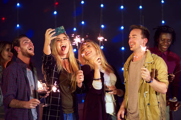 istock Grab a sparkler and smile for the selfie 970799584