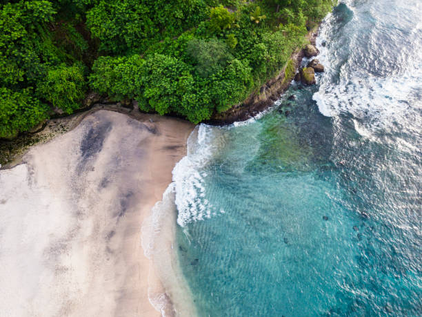 istock Nusa Penida - beach from above. Straight drone shot 970809448