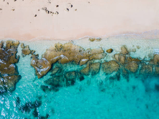 istock Bali - beach from above. Straight drone shot 970809982
