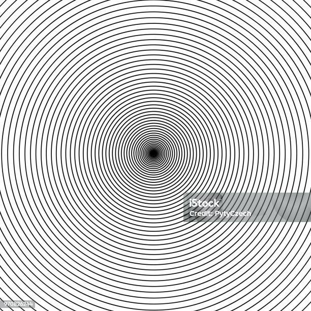 Grey Concentric Rings Epicenter Theme Simple Flat Vector Illustration Stock Illustration - Download Image Now