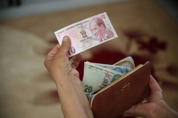 turkish currency, money, cash, lira, - tl imagens e fotografias de stock