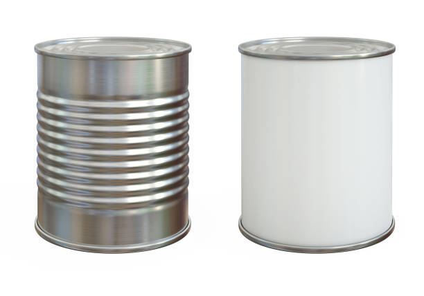 istock Tin can mock up, aluminum can and blank copy space can isolated on white background 970832430