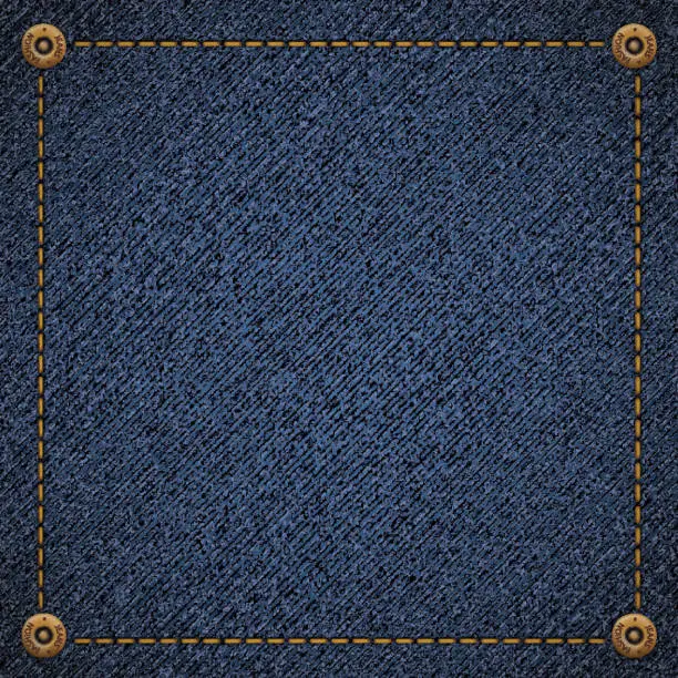 Vector illustration of Background of blue denim fabric